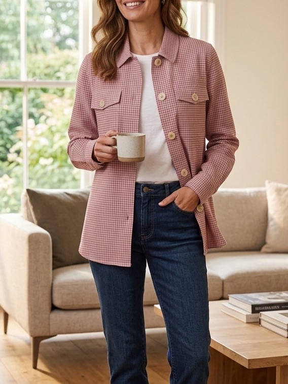 New W By Worth Pink Plaid Tailored Lightweight Wool Blazer Size Xs
